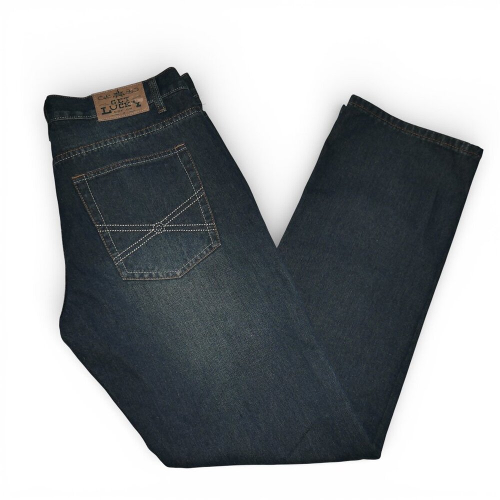 Get Lucky Men's Dark Wash Jeans Size 36x34 Straight Leg BKE NWT